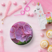 Pink Pompom Hydrangea Hortensia Blume Pappteller (Party)