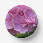 Pink Pompom Hydrangea Hortensia Blume Pappteller (Vorderseite)