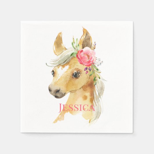 Pink Pony Baby Dusche Serviette (Vorderseite)