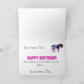 Pink Pony Birthday Card - Benutzerdefinierte Pony  Karte (Innenseite)