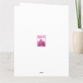 Pink Pony Blumen Zoll geflockt Danke Karte (Rückseite)