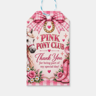Pink Pony Club Cowgirl Geburtstag Geschenkanhänger