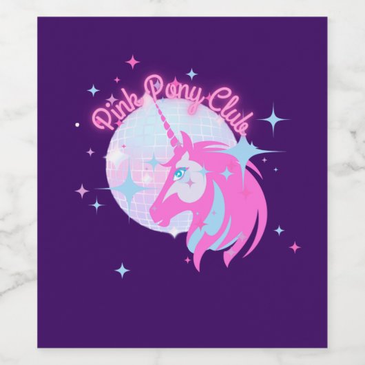 Pink Pony Club Weinetikett (Einzelnes Label)