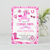 Pink Pony cowgirl party invitation Einladung (Stehend Vorderseite)