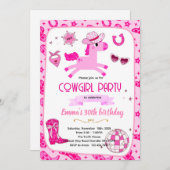 Pink Pony cowgirl party invitation Einladung (Vorne/Hinten)