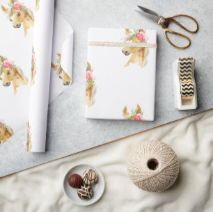 Pink Pony Girl Wrapping Paper Geschenkpapier