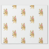 Pink Pony Girl Wrapping Paper Geschenkpapier (Flach)