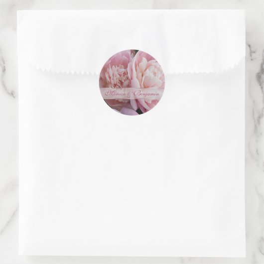 Pink-Pony-Hochzeitsticker Runder Aufkleber (Tasche)