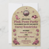 Pink Pony Party Einladung (Vorderseite)