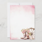 Pink Pony Partys Cowgirl Feier Geburtstag Einladung (Rückseite)