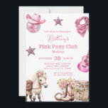 Pink Pony Partys Cowgirl Feier Geburtstag Einladung<br><div class="desc">Pony Party Geburtstag Einladung,  Geburtstag Einladung Pony. Geburtstagsparty lädt Pferd ein. Rodeo Cowgirl Feier.</div>