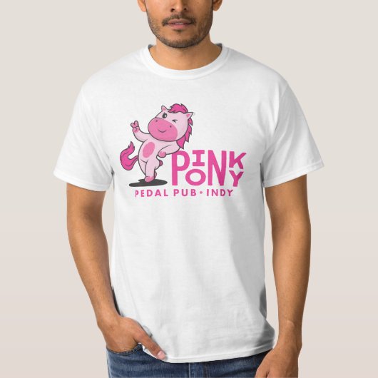 Pink Pony Pedal Pub Logo auf der Vorderseite T-Shirt (Vorderseite)