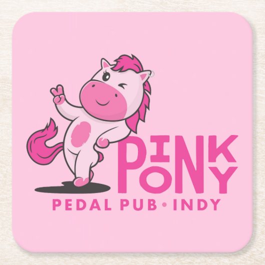 Pink Pony Pedal Pub - Rosa Untersetzer (Vorderseite)