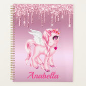 Pink Pony Unicoron Glitzer Tropfen Planer (Vorderseite)