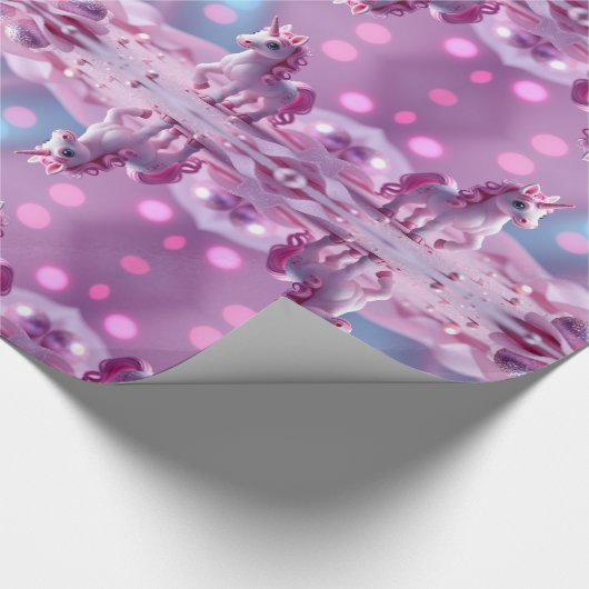 Pink Pony Unicorp Wrapping Paper Geschenkpapier (Ecke)