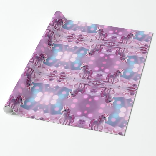 Pink Pony Unicorp Wrapping Paper Geschenkpapier (Ungerollt)