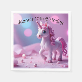 Pink Pony Unicorro Papier Napkins Serviette