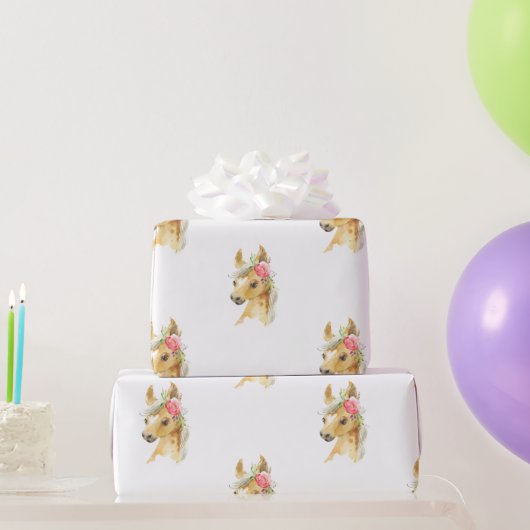 Pink Pony Wrapping Paper Geschenkpapier (Partygeschenke)