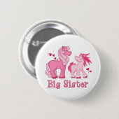 Pink Ponys Große Schwester Button (Vorne & Hinten)