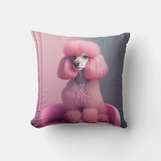PINK POODLE ART Throw Kissen (Vorderseite)