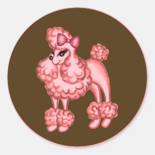 Pink Poodle Aufkleber