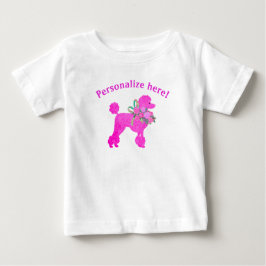 Pink Poodle Birthday Girl Personalisierter T - Shi Baby T-shirt