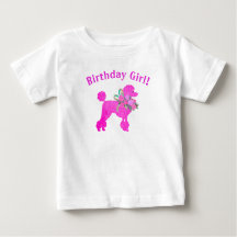 Pink Poodle Birthday Girl Personalisierter T - Shi