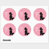 Pink Poodle Dog 50er Gastgeschenk Sticker (Blatt)