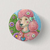 PINK POODLE DOG TASTE RUNDE BUTTON (Vorderseite)
