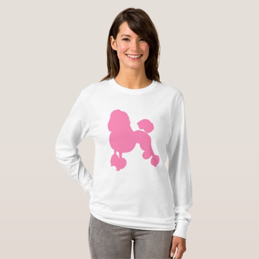 PINK POODLE DOG Women Long Sleeve T-Shirt (Vorne ganz)