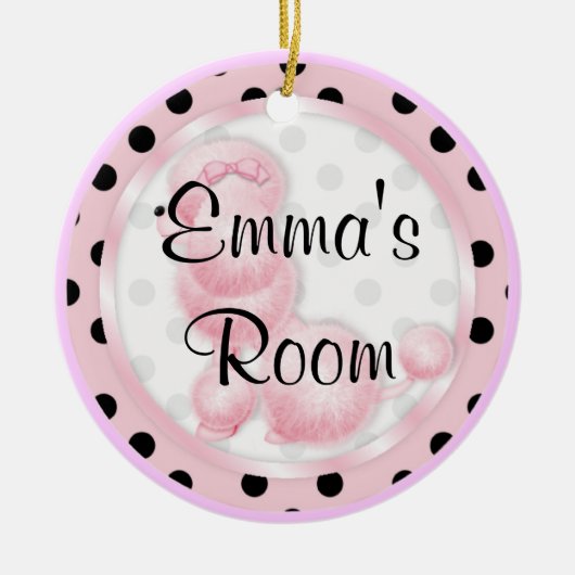 Pink Poodle Door Hanger Ornament (Vorne)