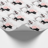 Pink Poodle Eiffelturm Paris Umschlagpapier Geschenkpapier (Ecke)