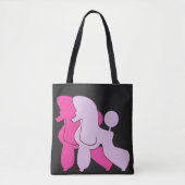 Pink Poodle - ein Paar moderne Illustration Tasche (Vorderseite)