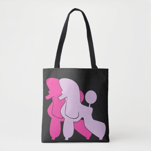 Pink Poodle - ein Paar moderne Illustration Tasche (Vorderseite)