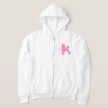 Pink Poodle Front Zip Frauen Hoodie