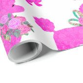 Pink Poodle Fun Geburtstagsparty Geschenkpapier (Rolleneckpunkt)