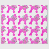Pink Poodle Fun Geburtstagsparty Geschenkpapier (Flach)