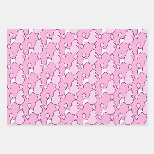 Pink Poodle Geschenkpapier Set (Vorderseite)
