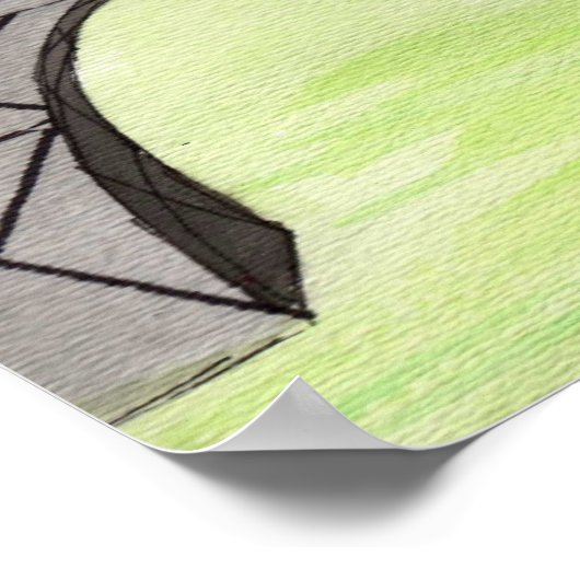 Pink Poodle in Paris Poster (Ecke)