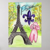 Pink Poodle in Paris Poster (Vorne)