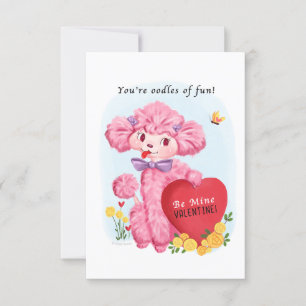 Pink Poodle Kleines traditionelles Vintages Valent Einladung
