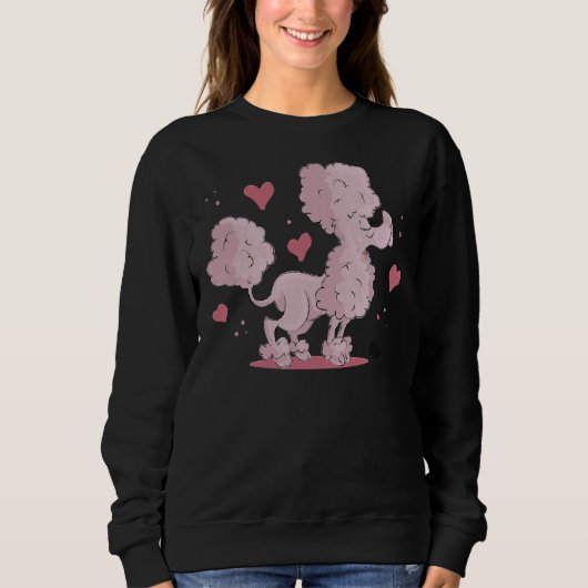 Pink Poodle-Liebe Sweatshirt (Vorderseite)