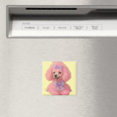 Pink poodle magnet, poodle decor magnet (In Situ (Geschirrspüler))