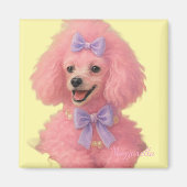 Pink poodle magnet, poodle decor magnet (Vorne)