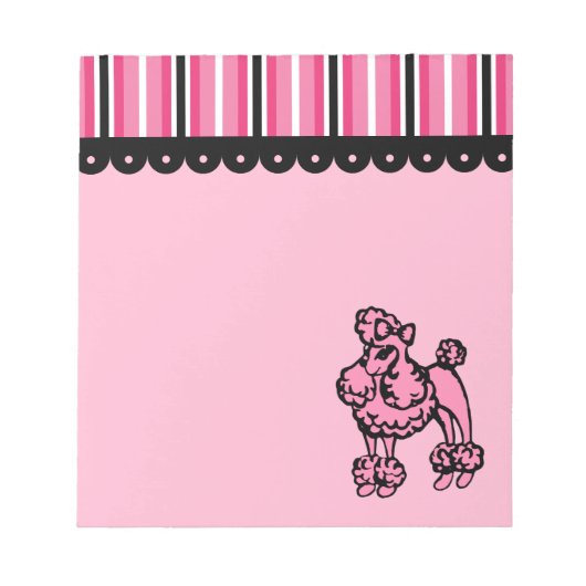 Pink Poodle Notepad Notizblock (Vorderseite)