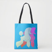 Pink Poodle Paar moderne Illustration Totbeutel Tasche (Vorderseite)