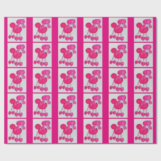 Pink Poodle Packpapier (Flach)