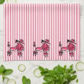 Pink Poodle Parade der 50er Jahre Geschirrtuch (Gefaltet)