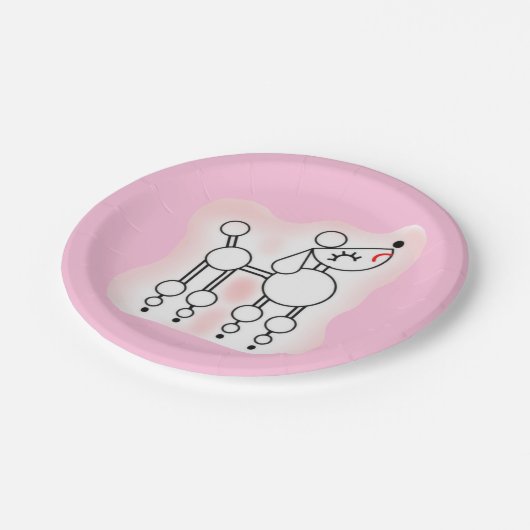 Pink Poodle Party Paper Teller (Schrägansicht)