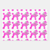 Pink Poodle Party passt zusammen Geschenkpapier Set (Vorderseite 3)